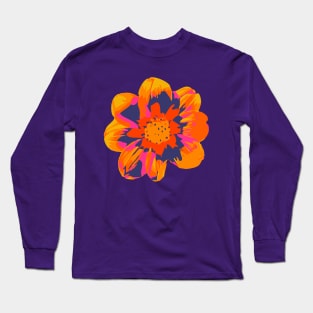 COSMIC COSMOS Big Abstract Floral Summer Bright Flower - Fuchsia Pink Orange Yellow Purple - UnBlink Studio by Jackie Tahara Long Sleeve T-Shirt